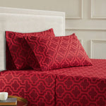 100% Cotton Flannel Bed Sheet Set Trellis Deep Pocket