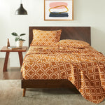 100% Cotton Flannel Bed Sheet Set Trellis Deep Pocket