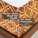 100% Cotton Flannel Bed Sheet Set Trellis Deep Pocket