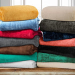 Superior Fleece Plush Medium Weight Fluffy Solid Decorative Blanket