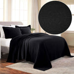 Lightweight Cotton Bedspread Sets 3-Piece Fleur De Lis Jacquard Matelasse