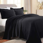 Lightweight Cotton Bedspread Sets 3-Piece Fleur De Lis Jacquard Matelasse