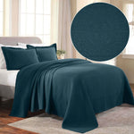 Lightweight Cotton Bedspread Sets 3-Piece Fleur De Lis Jacquard Matelasse