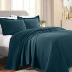 Lightweight Cotton Bedspread Sets 3-Piece Fleur De Lis Jacquard Matelasse