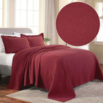 Lightweight Cotton Bedspread Sets 3-Piece Fleur De Lis Jacquard Matelasse
