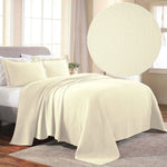 Lightweight Cotton Bedspread Sets 3-Piece Fleur De Lis Jacquard Matelasse