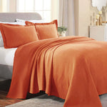 Lightweight Cotton Bedspread Sets 3-Piece Fleur De Lis Jacquard Matelasse