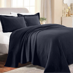 Lightweight Cotton Bedspread Sets 3-Piece Fleur De Lis Jacquard Matelasse