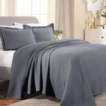 Lightweight Cotton Bedspread Sets 3-Piece Fleur De Lis Jacquard Matelasse