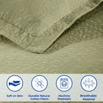 Lightweight Cotton Bedspread Sets 3-Piece Fleur De Lis Jacquard Matelasse