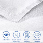 Lightweight Cotton Bedspread Sets 3-Piece Fleur De Lis Jacquard Matelasse