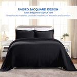 Lightweight Cotton Bedspread Sets 3-Piece Fleur De Lis Jacquard Matelasse