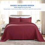 Lightweight Cotton Bedspread Sets 3-Piece Fleur De Lis Jacquard Matelasse