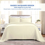 Lightweight Cotton Bedspread Sets 3-Piece Fleur De Lis Jacquard Matelasse