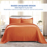 Lightweight Cotton Bedspread Sets 3-Piece Fleur De Lis Jacquard Matelasse