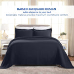 Lightweight Cotton Bedspread Sets 3-Piece Fleur De Lis Jacquard Matelasse