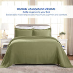 Lightweight Cotton Bedspread Sets 3-Piece Fleur De Lis Jacquard Matelasse