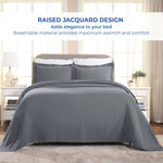 Lightweight Cotton Bedspread Sets 3-Piece Fleur De Lis Jacquard Matelasse