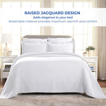 Lightweight Cotton Bedspread Sets 3-Piece Fleur De Lis Jacquard Matelasse