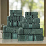 Superior Zero Twist Cotton Solid & Jacquard Floral 12 Piece Towel Set