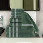 Superior Brea Zero Twist Cotton Ribbed Geometric 8 Piece Towel Set