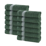 Brea Zero-Twist Cotton Ribbed Face Towel Set 12 Piece
