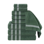 Superior Brea Zero Twist Cotton Ribbed Geometric 9 Piece Towel Set