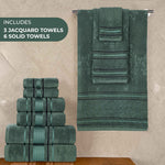 Zero-Twist Cotton Jacquard Towel Set 9 Piece - Sadie