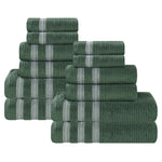Superior Brea Zero Twist Cotton Ribbed Geometric 12 Piece Towel Set