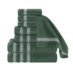 Superior Brea Zero Twist Cotton Ribbed Geometric 8 Piece Towel Set