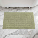 Superior Nora Cotton Thick Solid Checkered Washable Bath Mat Set of 2