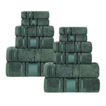 Superior Zero Twist Cotton Solid & Jacquard Floral 12 Piece Towel Set