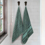 Superior Zero Twist Cotton Solid & Jacquard Floral Bath Sheet Set of 2