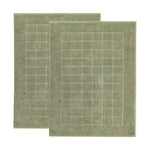 Superior Nora Cotton Thick Solid Checkered Washable Bath Mat Set of 2