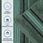 Superior Zero Twist Cotton Solid & Jacquard Floral 12 Piece Towel Set