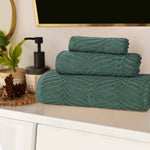 Superior Chevron Zero Twist Cotton Jacuqard 3 Piece Towel Set