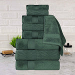 Superior Chevron Zero Twist Solid Jacquard Cotton 9 Piece Towel Set