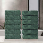 Superior Chevron Zero Twist Solid Jacquard Cotton Washcloth Set of 12
