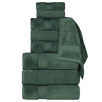 Superior Chevron Zero Twist Solid Jacquard Cotton 9 Piece Towel Set