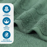 Superior Chevron Zero Twist Solid Jacquard Cotton Washcloth Set of 12