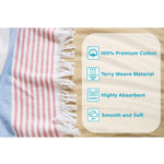 Tropical Cabana Stripe Fouta Cotton Beach Towel Set of 2 Piece
