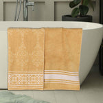 Superior Zero Twist Cotton Solid & Jacquard Floral Bath Sheet Set of 2
