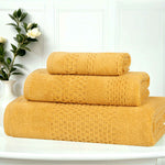 Superior Playa Zero Twist Cotton Solid Waffle 3 Piece Towel Set