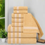 Superior Brea Zero Twist Cotton Ribbed Geometric 9 Piece Towel Set