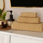 Superior Chevron Zero Twist Cotton Jacuqard 3 Piece Towel Set