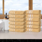 Superior Zero Twist Cotton Solid Jacquard Floral Face Towel Set of 12