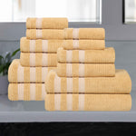 Superior Brea Zero Twist Cotton Ribbed Geometric 12 Piece Towel Set