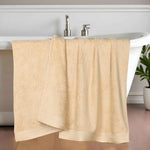 Superior Honeycomb Textured Border Cotton Luxury Bath Sheets, Set of 2