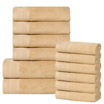 Cotton Waffle Border Towel Set 12-Piece - Honeycomb