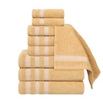 Superior Brea Zero Twist Cotton Ribbed Geometric 9 Piece Towel Set